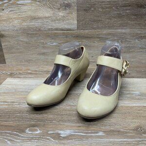 Ajvani Flower Mary Jane Block Heel Pumps Women's Size 7